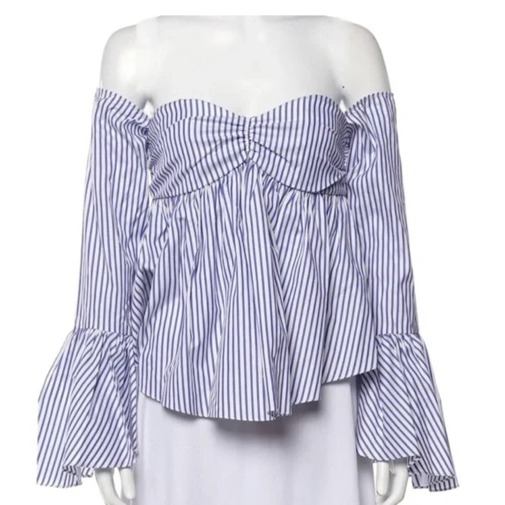 Caroline Constas Max Striped Off-Shoulder Top